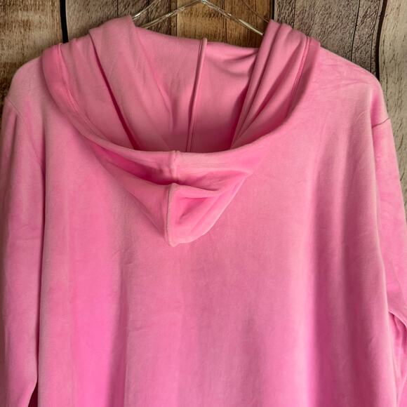 Lilly Pulitzer Larina Velour Zip Up Hoodie Pink XXL Beach Resort Vacation Cozy - Picture 5 of 9